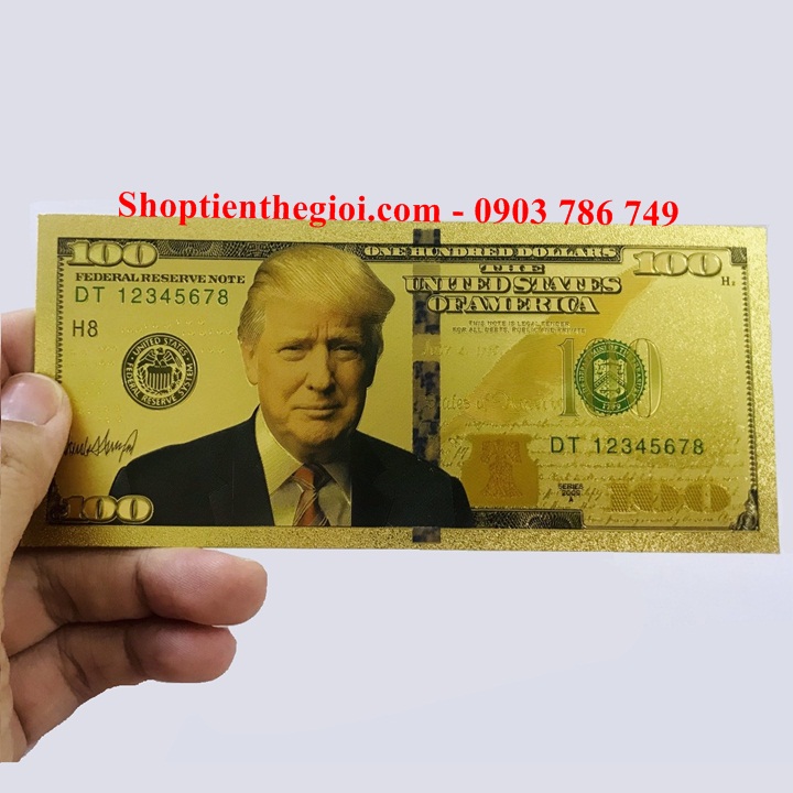 Tiền 100 USD hình Tổng Thống Trump mạ vàng - SP005230  